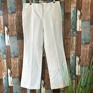 Ann Taylor 8 signature white linen layered trousers